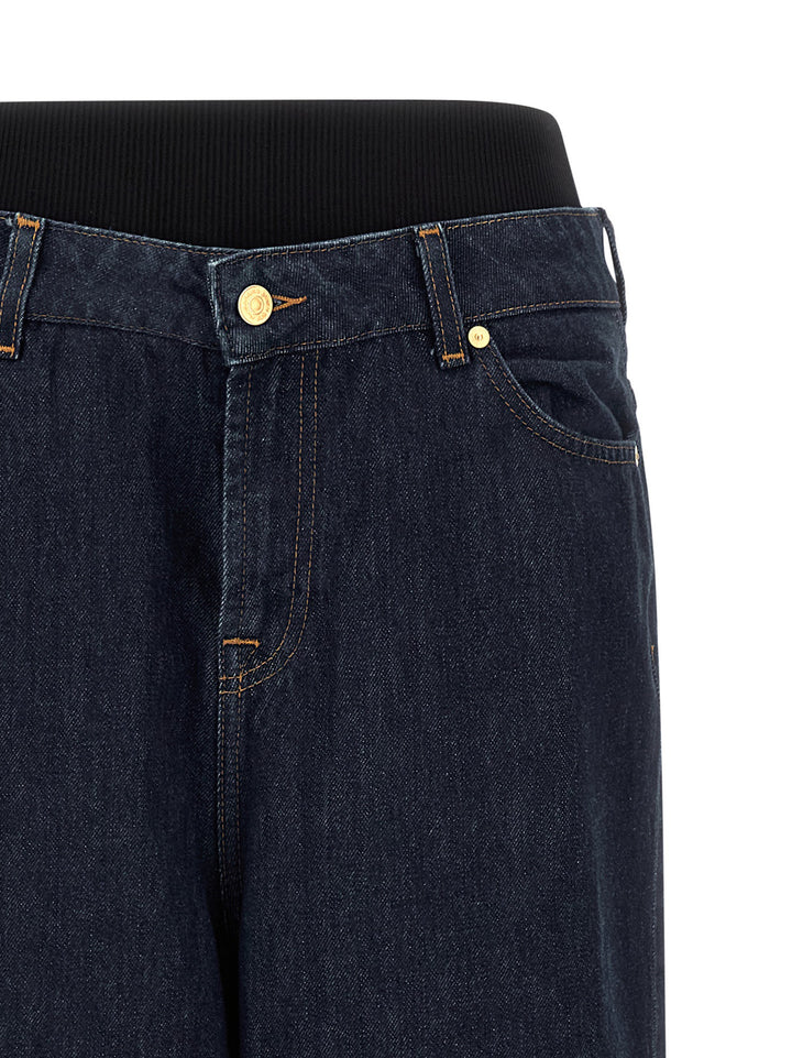 7 For All Mankind Banded Slouchy Wide Jeans - Blue | c2d38bcd8caf68e062e33bb5deddab804d731324