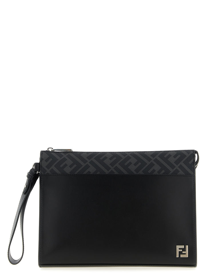 Fendi Squared Ff Clutch - Black | 8af5aa9c90291b67410ea1edbc815fd7780042d2