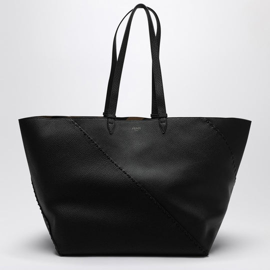 Black Diagonal Shopping Large Selleria Bag