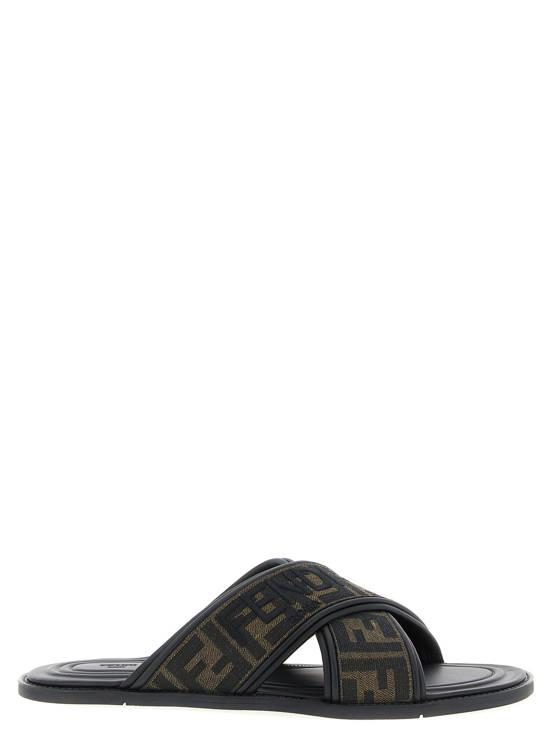 Fendi Logo Slides Sandals - Black | 717d40f08431be226582d4930e6626ea51297f75