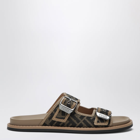 Fendi Feel Sandal In Ff Jacquard Fabric