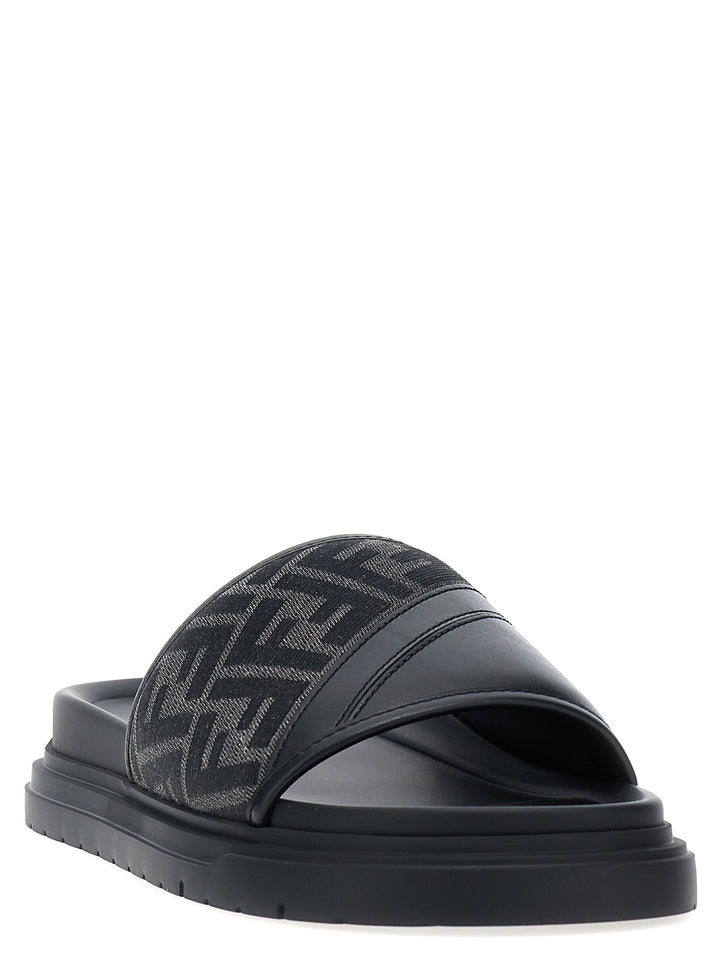 Fendi Fendi Diagonal Sandals - Black | 506dc0ada1efd7d9dce086194e06c4d146a71838