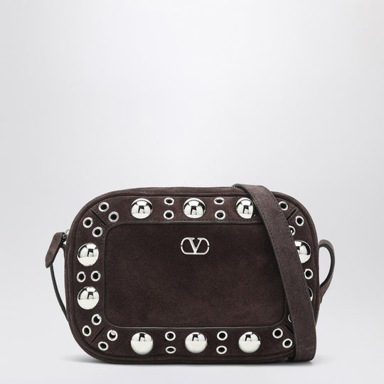 Nellcôte Bag Brown In Suede With Studs And Rivets