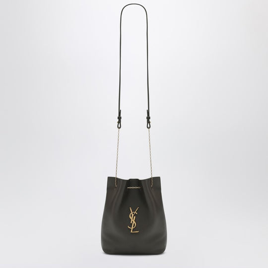 Moss Green Leather Bucket Bag