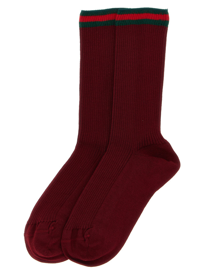 Gucci Nastro Web Socks - Bordeaux | a418c475a928961122ebdd8e3477bd01694eb096