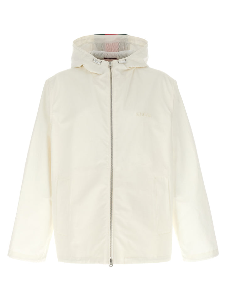 Gucci Nastro Web Water Repellent Jacket Puffer Jackets - White | 5af4a969808cf4453c0bcb7219a3fa6d5d411986