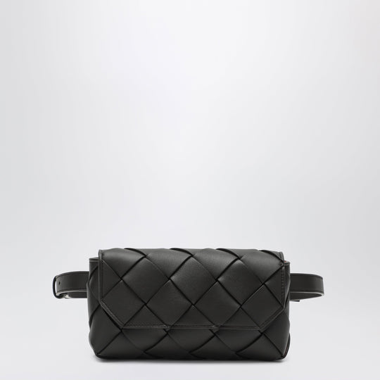 Diago Intreccio Belt Bag In Calf Leather, Espresso