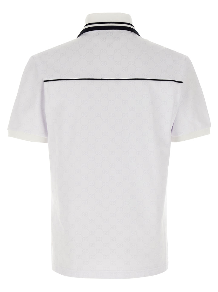 Gucci Gg Jacquard  Shirt Polo - White | f05399678a10180f0e7d67c9de703004d320da1f