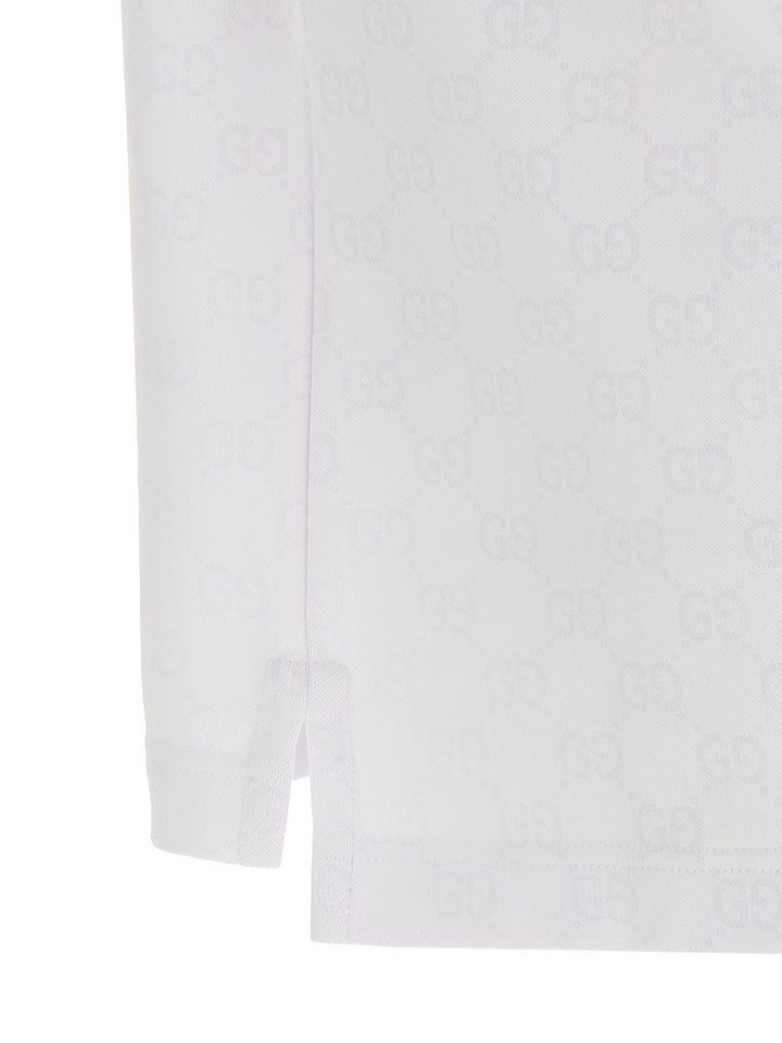 Gucci Gg Jacquard  Shirt Polo - White | b742d5e6c317a1e539d712aa50b4b1a3ee229c1d