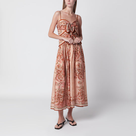 Aster Midi Dress With Silk Scarf Detail