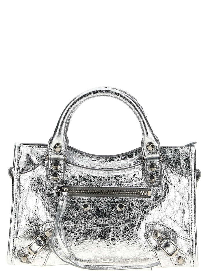 Balenciaga Le City Mini Hand Bags - Silver | 703024b8b8d092fb980e011b1e1fd7d768f85432