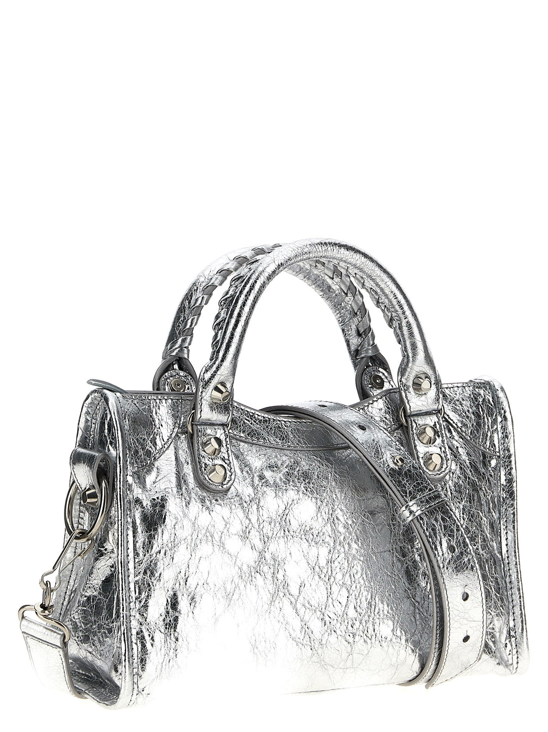 Balenciaga Le City Mini Hand Bags - Silver | f0745137bf766d9097717fc11b9cd5a78b0bf105