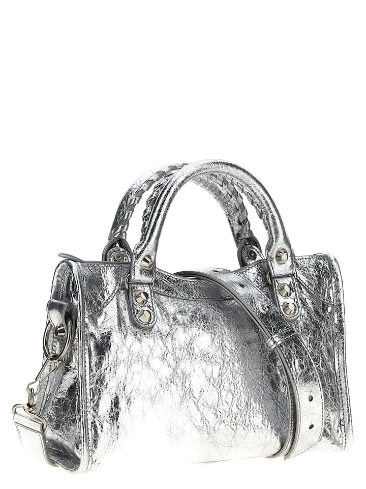 Balenciaga Le City Mini Hand Bags - Silver | f0745137bf766d9097717fc11b9cd5a78b0bf105
