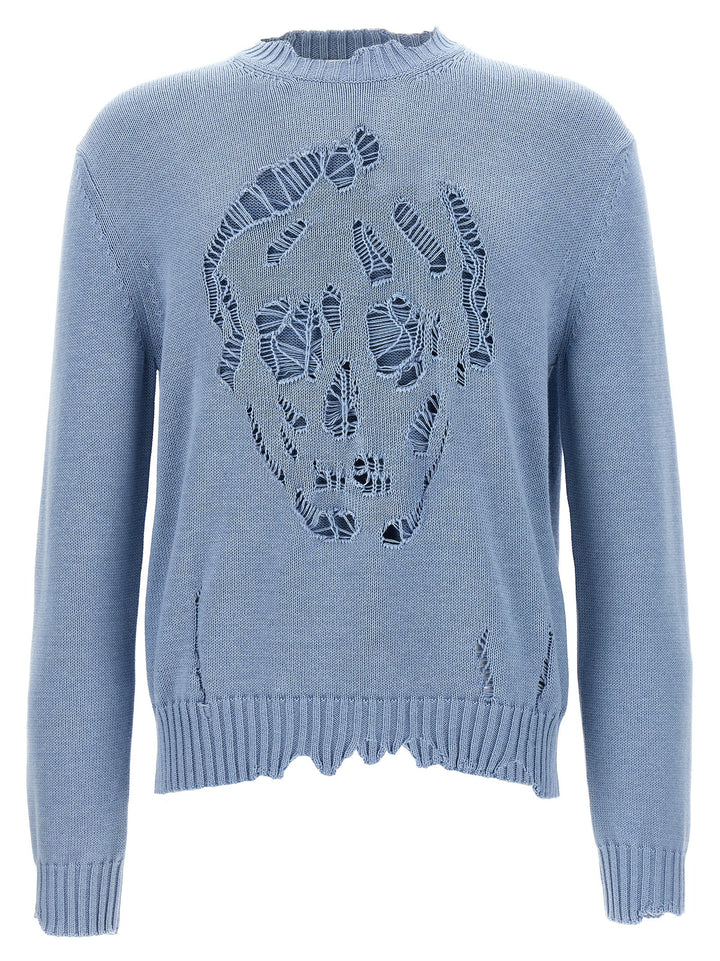 Mcqueen Skull Sweater Sweaters and Cardigans - Light Blue | c55c0160f0d5d76144c372d9a5dfa7b6810c24dd