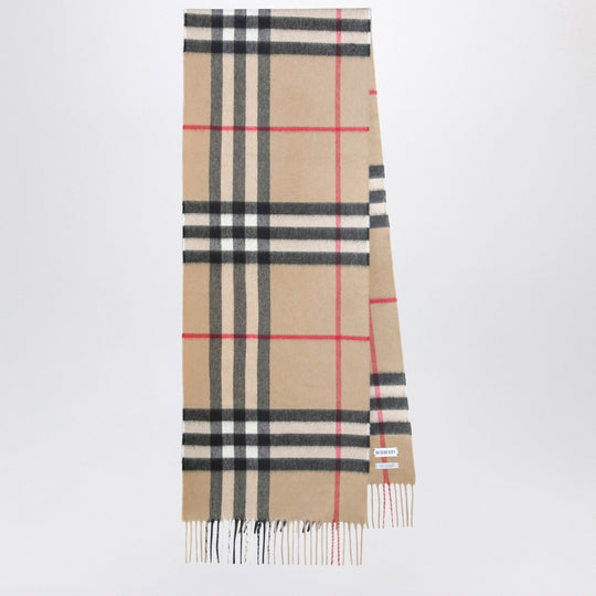 Cashmere Scarf With Check Motif