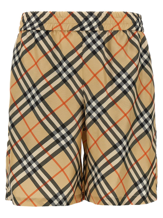 Check Silk Bermuda Shorts Bermuda And Short Beige