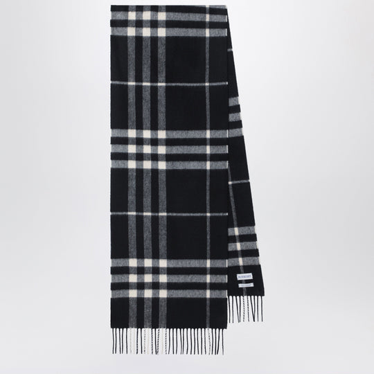 Black Check Cashmere Scarf