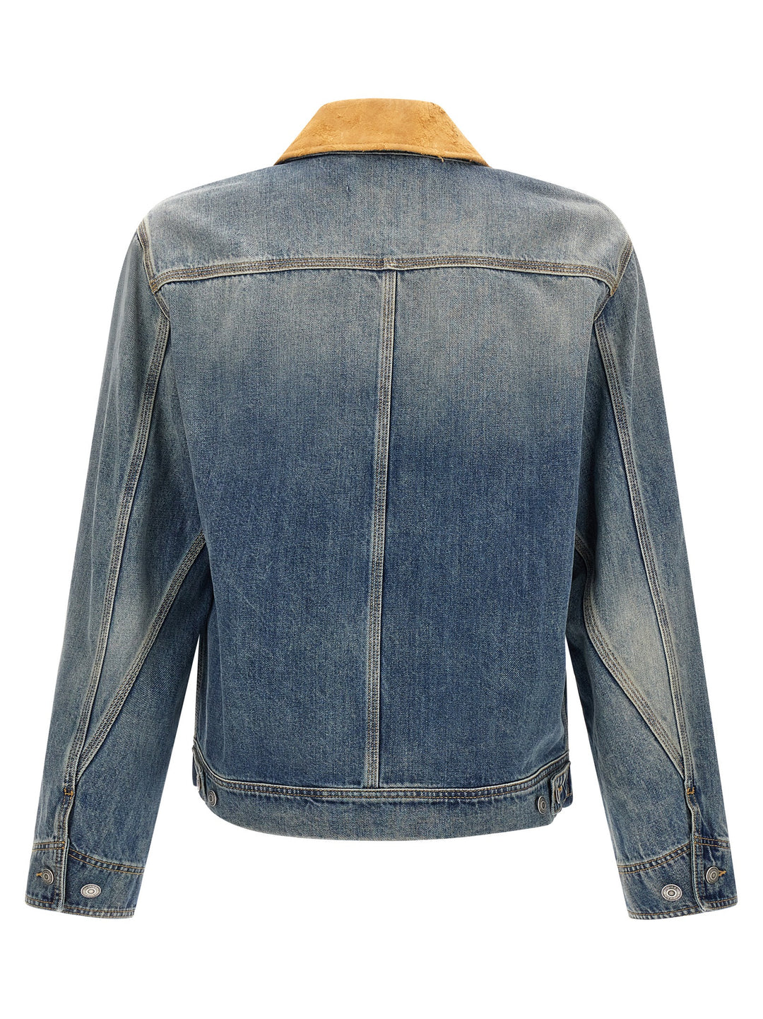 Mcqueen Suede Denim Jacket Casual Jackets and Parka - Blue | 04cae1cc4115931f716db3eb90d65bf7dc9aa56b