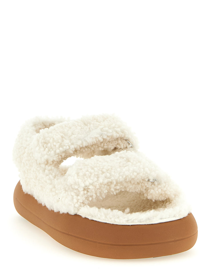Moon Boot Shearling Sandals - White | 56f7c35a23387d3dc997e975a81a4d838e801582