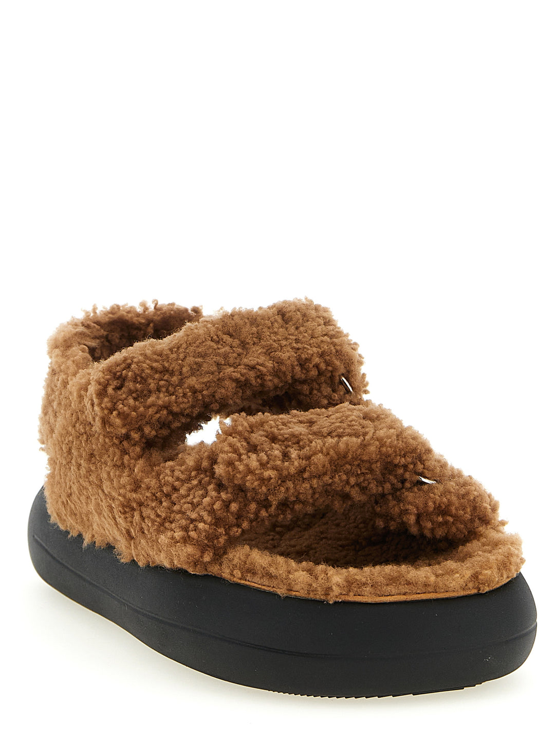 Moon Boot Shearling Sandals - Brown | ba755e6f9a1e7fa67530e6730165dc3dc62e4278