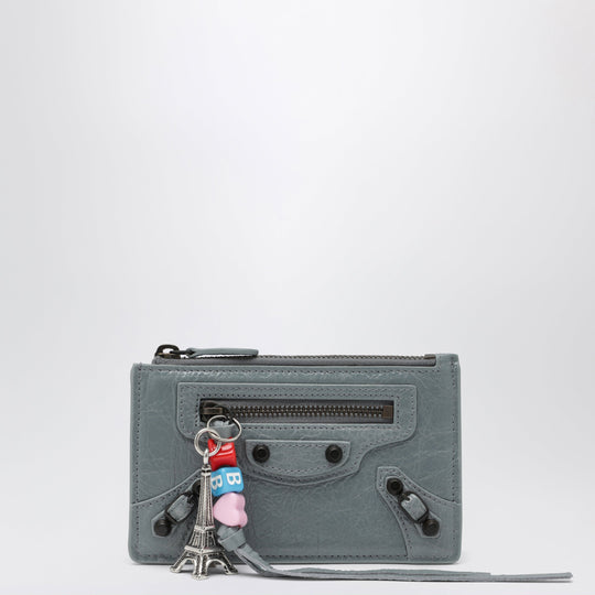 Le City Long Coin And Card Holder In Lambskin, Blue-Grey