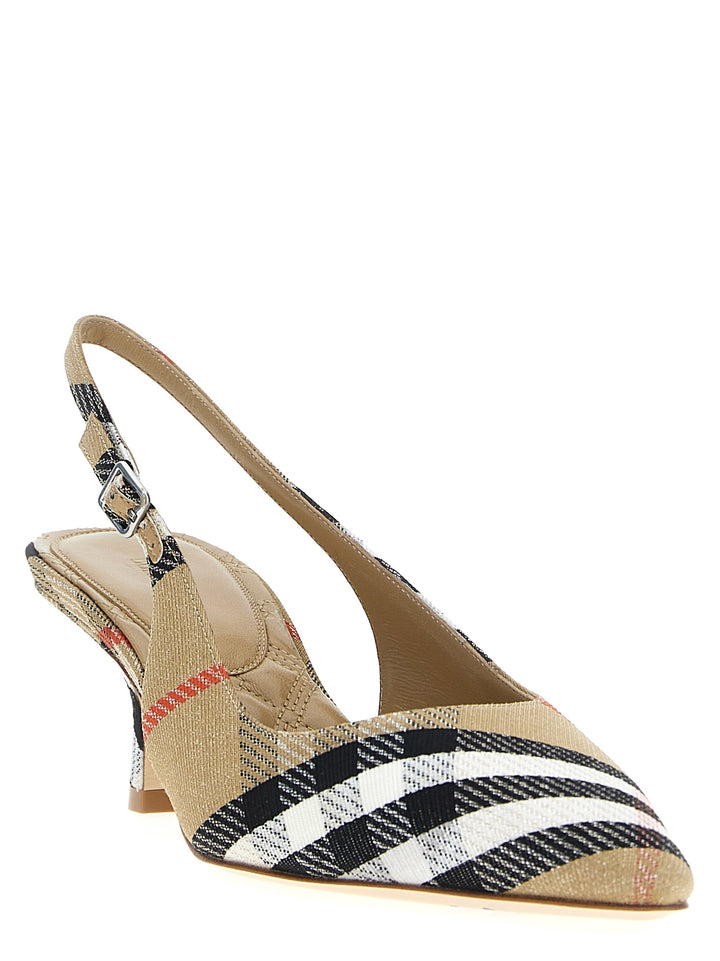 Burberry Slingback Check Pumps - Multicolor | 9f6cab367cd5d8f47d1d1b26a35e3fd35a63b93e