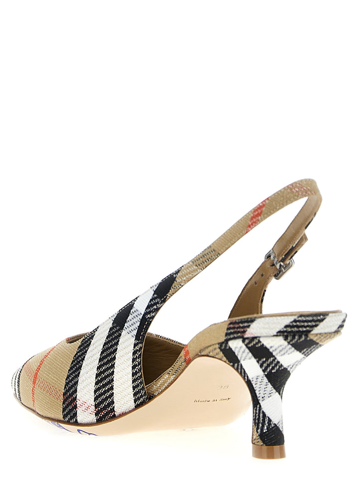 Burberry Slingback Check Pumps - Multicolor | 4388f4125830727bbafafccb5ece945d0862dfff