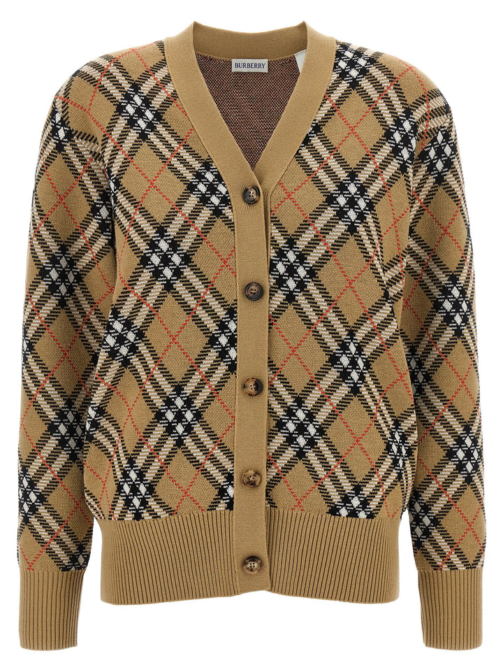Burberry Cardigan Burberry Check Sweaters and Cardigans - Beige | ab7b739f2b0e523d560e2ddfb783fe3a5f6ab4ef