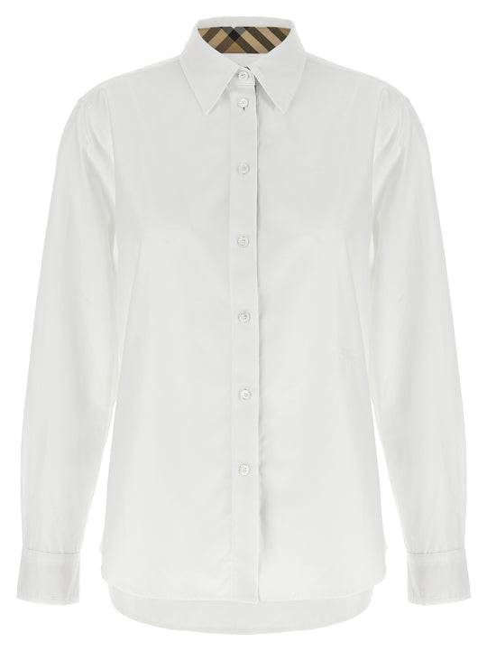 Burberry Check Insert Shirt Shirt And Blouse White