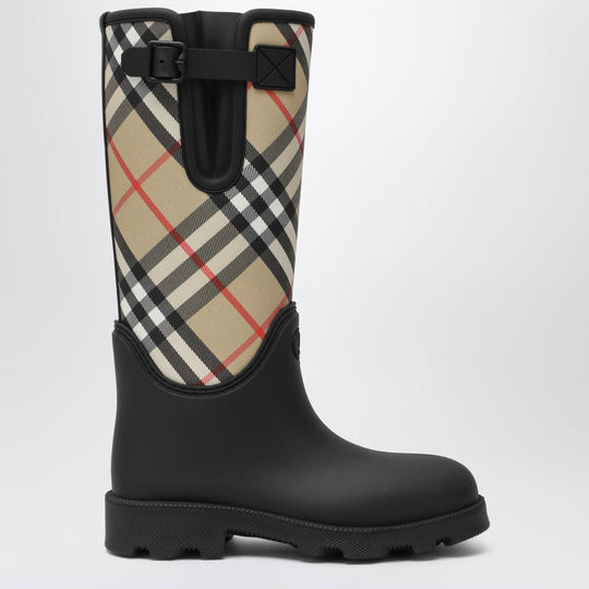 Tall Black Marsh Stamp Rubber Boots