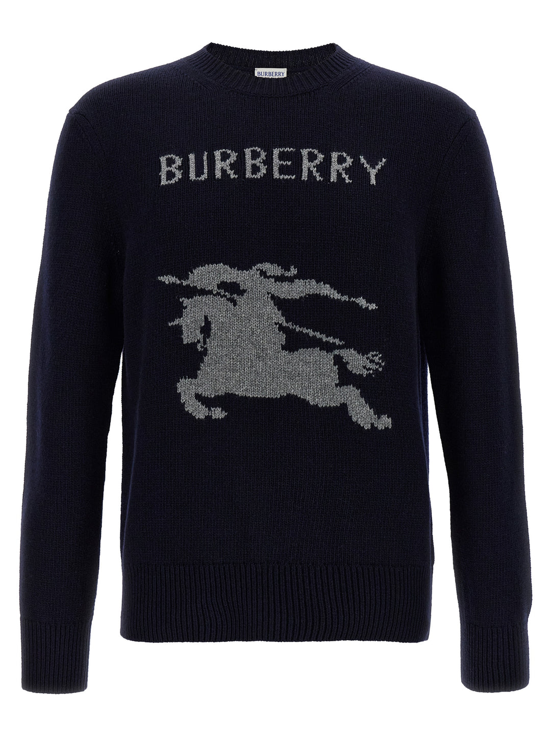 Burberry Logo Intarsia Sweater Sweaters and Cardigans - Blue | 390493475b6332e7dfcc4cccd353899e9c3beb4d