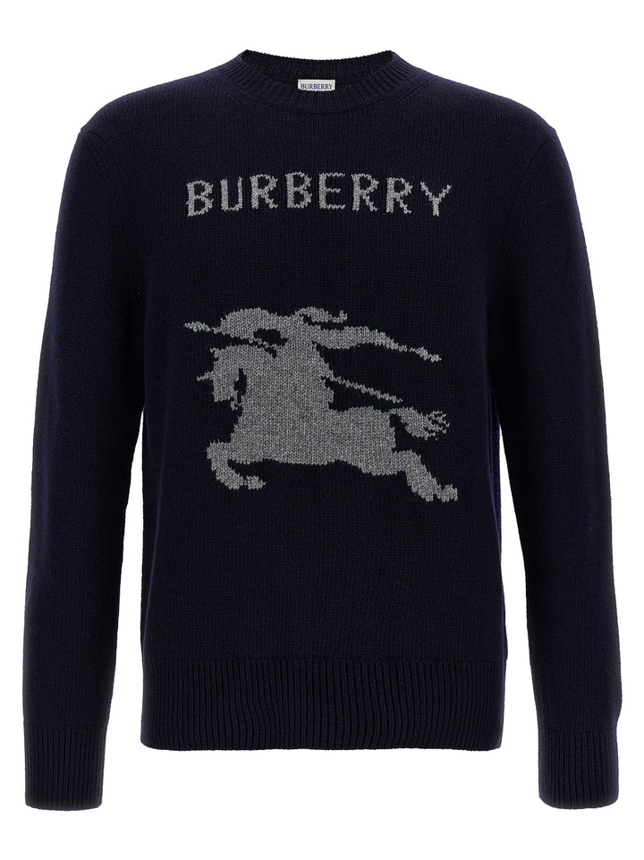 Burberry Logo Intarsia Sweater Sweaters and Cardigans - Blue | 390493475b6332e7dfcc4cccd353899e9c3beb4d