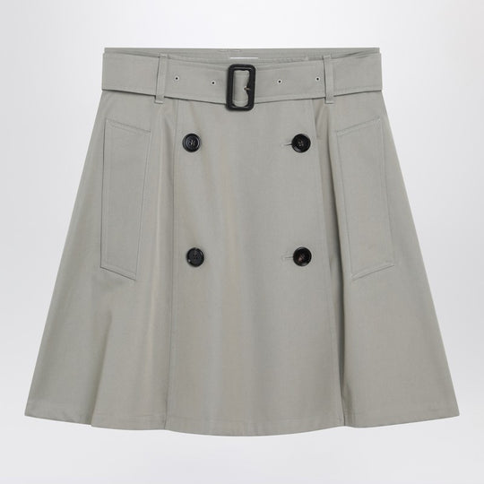 Beige Trench Mini Skirt In Gabardine