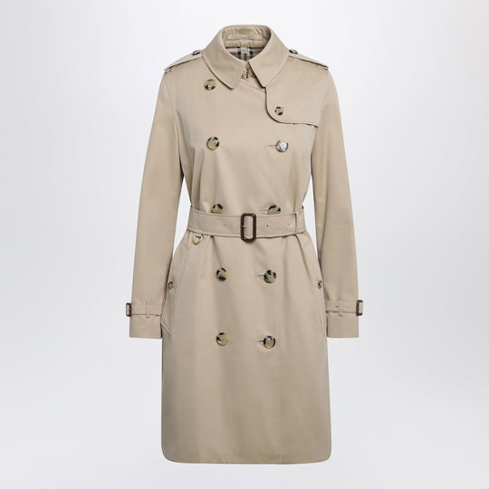 Beige Double-Breasted Kensington Cotton Trench Coat