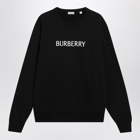 Black Slim Cotton Terry-Effect Sweatshirt