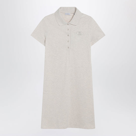 Beige Mélange Cotton Polo Dress By Burberry