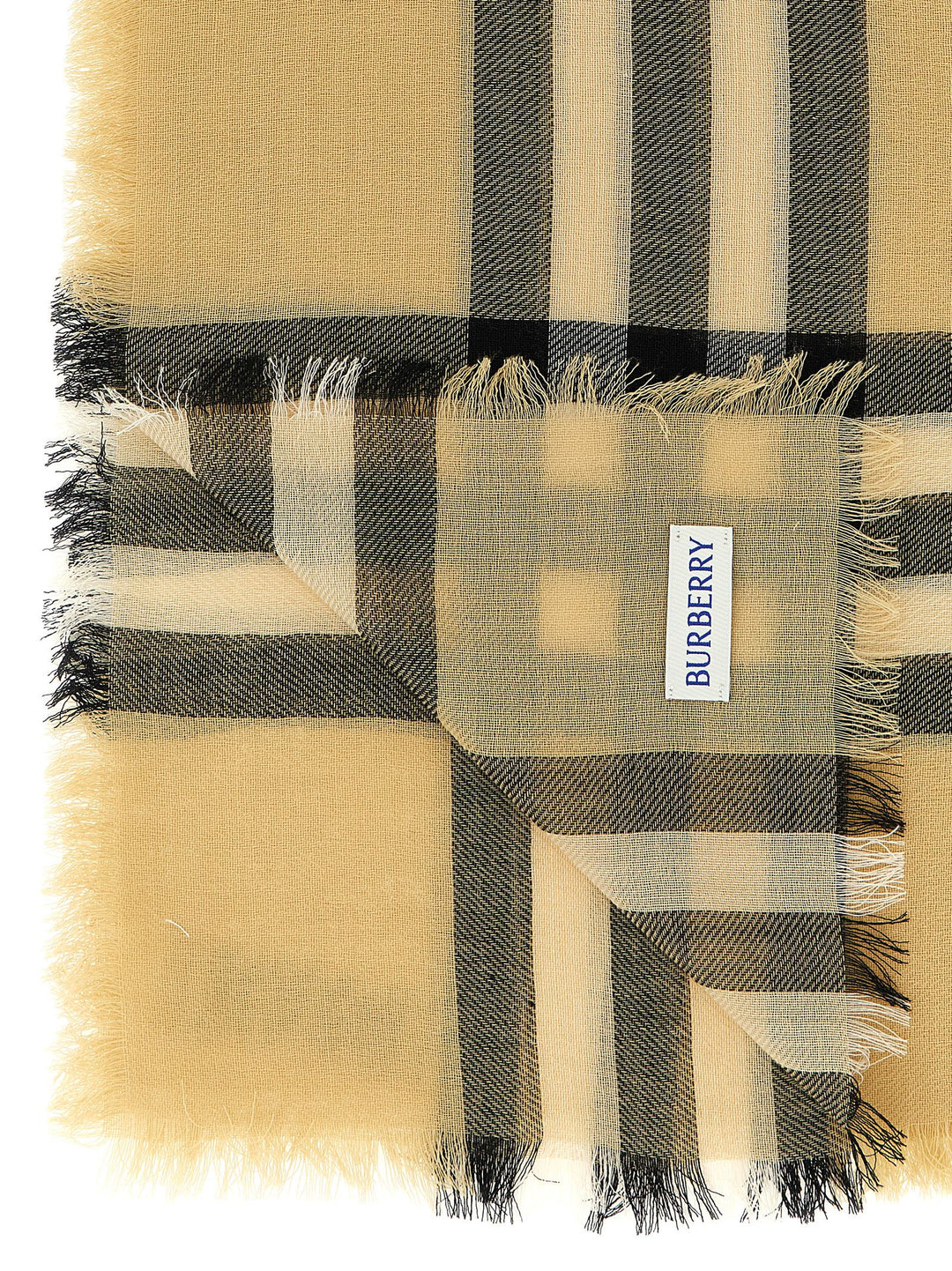 Burberry Check Wool Scarf Scarves and Foulards - Beige | fb8c2ddc7a47fa9654866e8dbde06514df955621