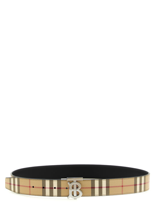 Logo Buckle Reversible Belt Belts Beige