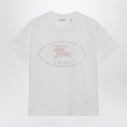 White T-Shirt With Knight Stamp