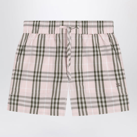 Pink Mallow Check Pattern Shorts