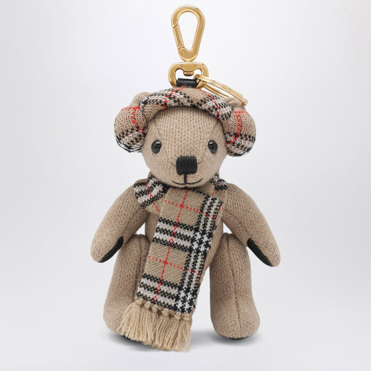 Thomas Teddy Bear Charm In Wool And Cashmere, Sand