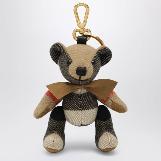 Thomas Teddy Bear Charm In Check Cashmere, Beige