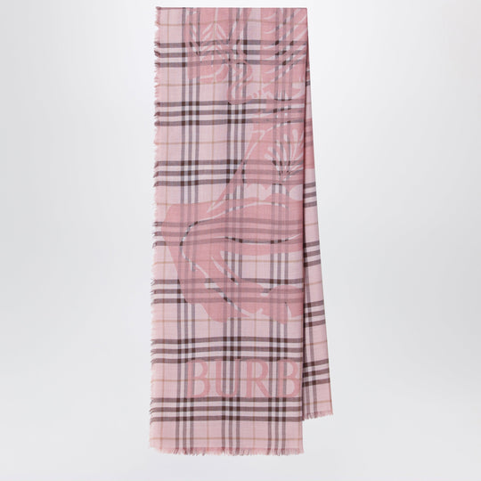 Large Pink Check Scarf With Ekd