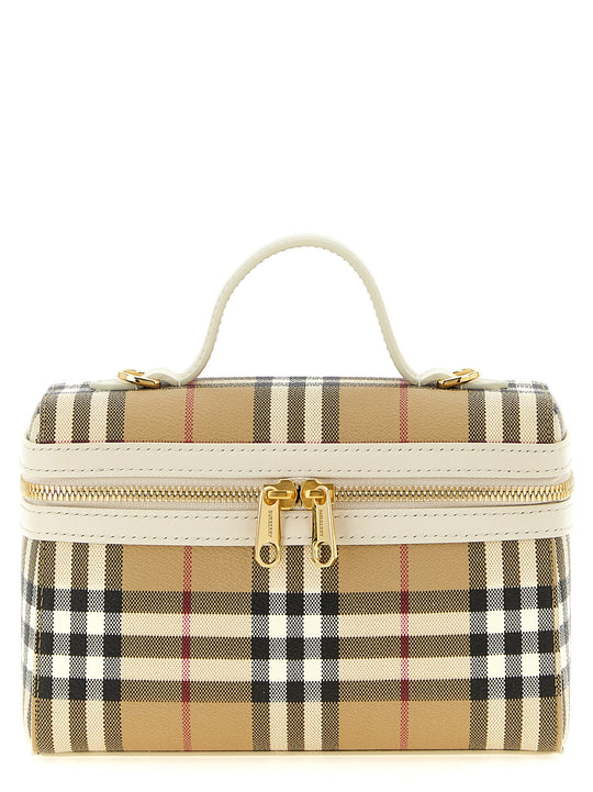 Vanity Check Hand Bags Beige