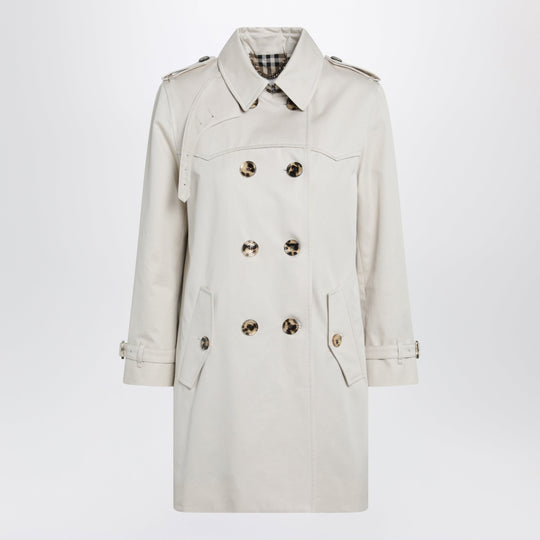 Short Summerside Trench Coat In Cotton Gabardine Beige