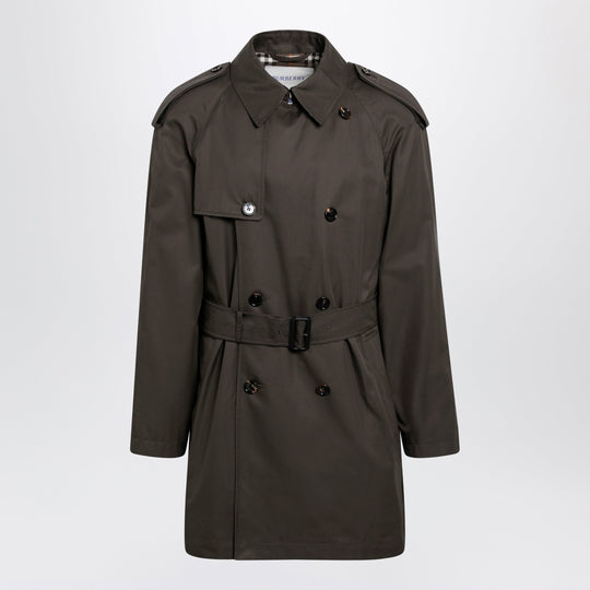 Leadenham Mid-Length Gabardine Trench Coat In Brown