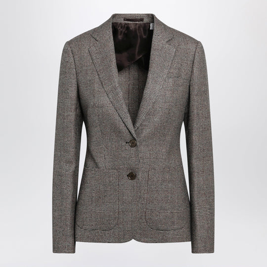 Prince Of Wales Wool-Blend Single-Breasted Jacket