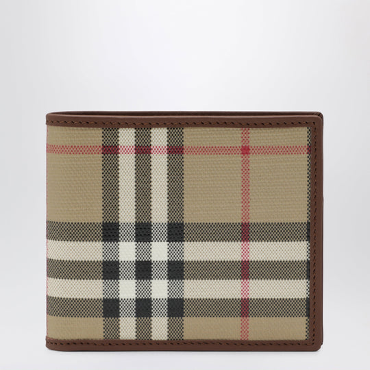 Beige Check Bifold Wallet
