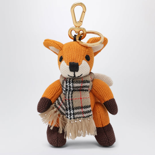 Orange Fox Charm In Knitted Cotton