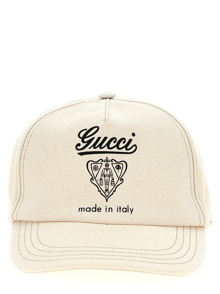 Gucci Gucci Coat Of Arms Cap Hats - White | 1c6ae710546ce2711f2d18816a3d433a180bf8c2